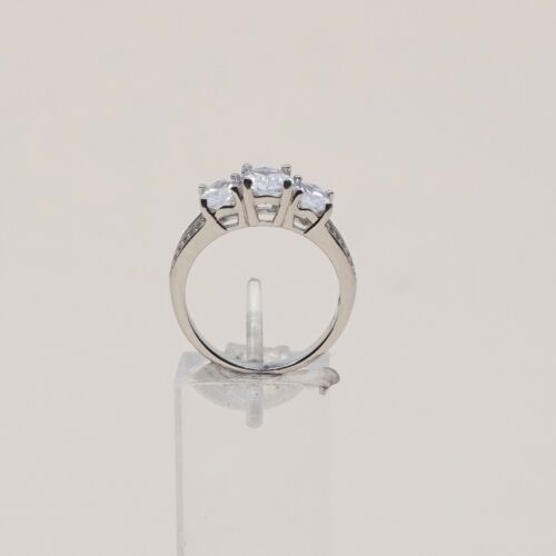 Sz 7.25, Vtg Sterling Silver Ring, 925 Silver Engagement Ring W/ Crystal