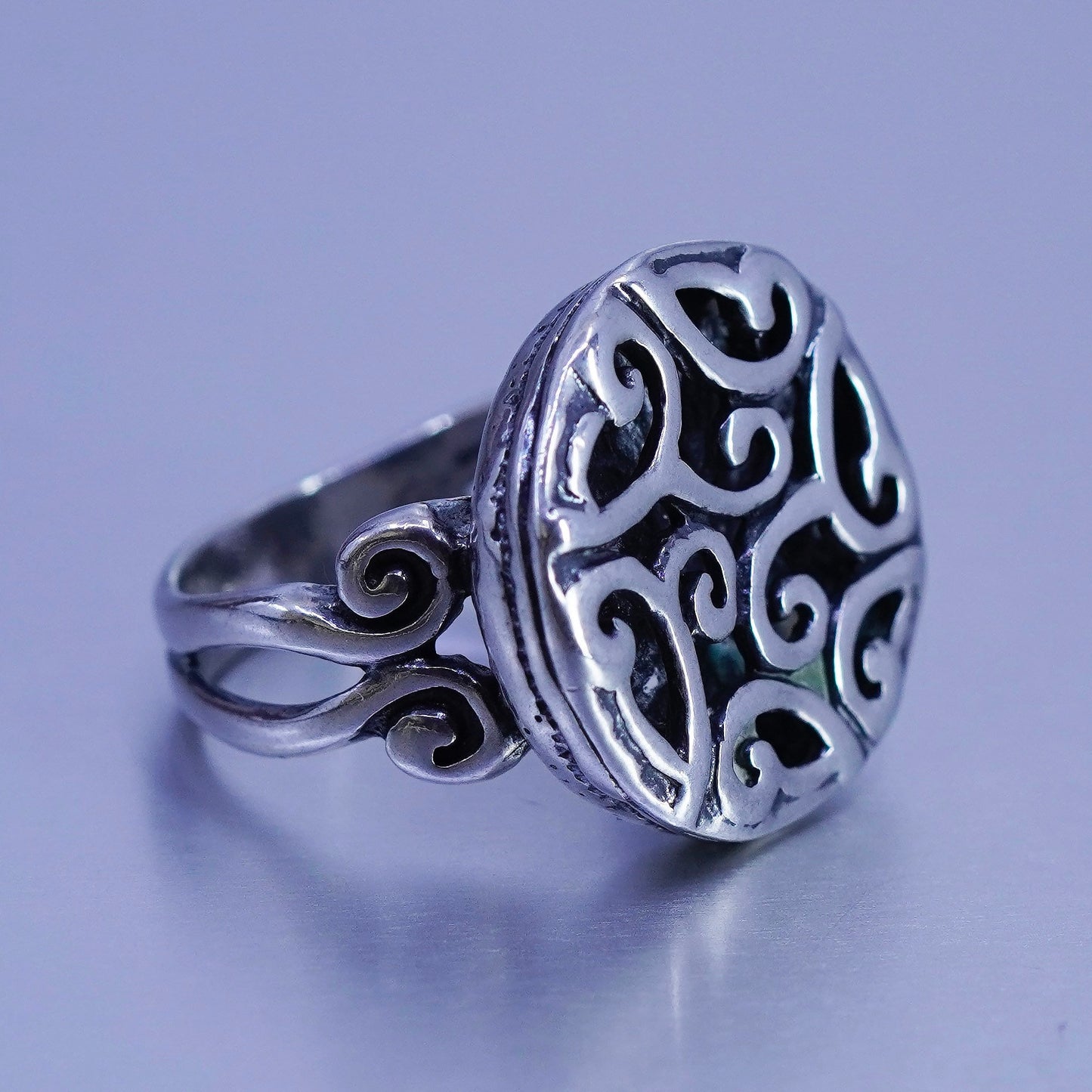 Size 7, Shablool Didae sterling silver ring, handmade filigree 925 band