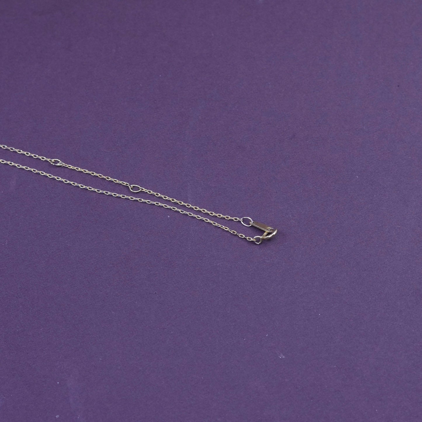 16+2”, vermeil gold Sterling silver necklace, 925 box chain heart pendant Cz