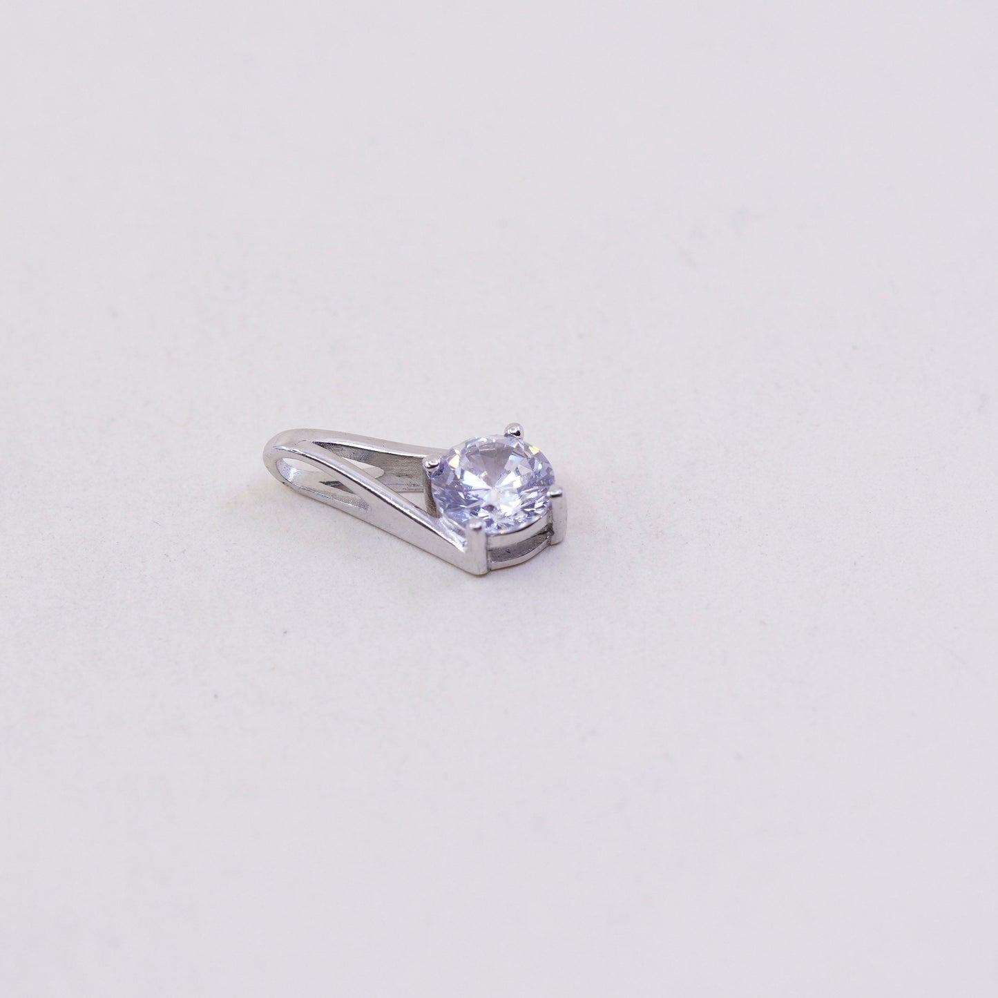 Vintage sterling 925 silver cz crystal pendant