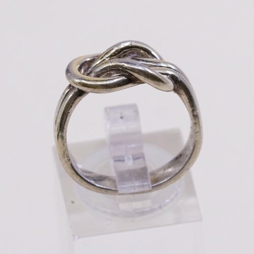 Sz 6.5, Vtg Danecraft Sterling Silver Handmade Ring 925 Band Entwined Knot,