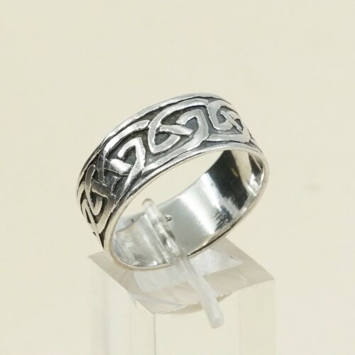 Size 12, hopi Sterling Silver Handmade Ring 925 Band Embossed patterns
