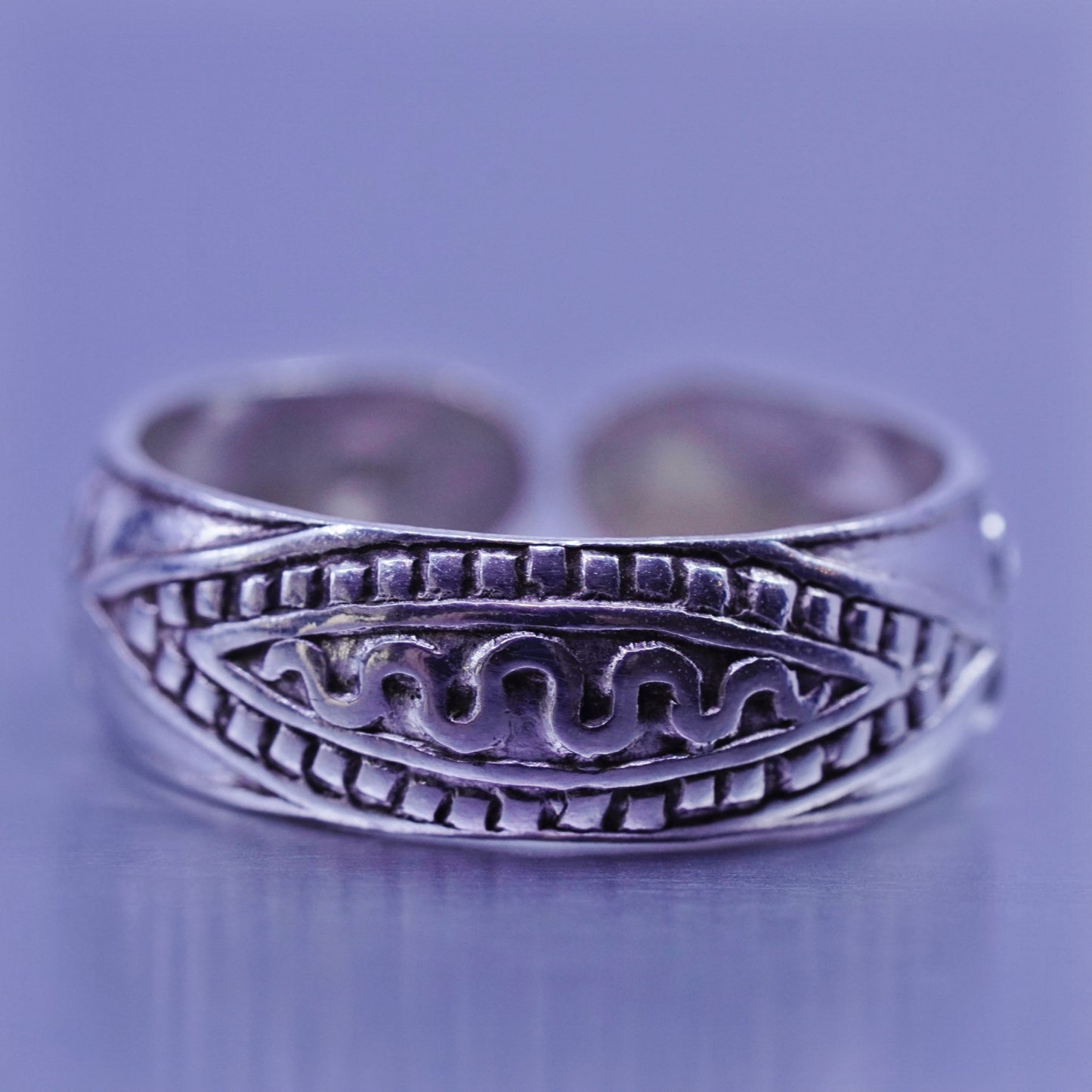 Size 3.25, southwestern Sterling 925 silver handmade pinky ring, textured band