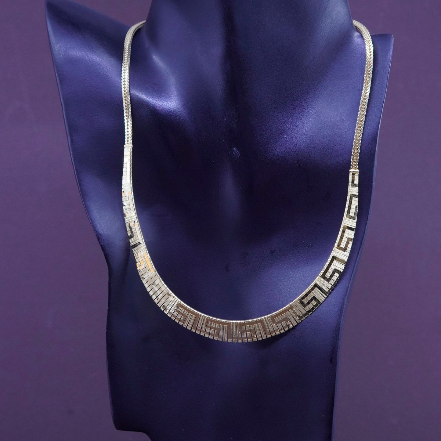 20”, vermeil gold filled Sterling silver necklace 925 Cleopatra chain Greek key
