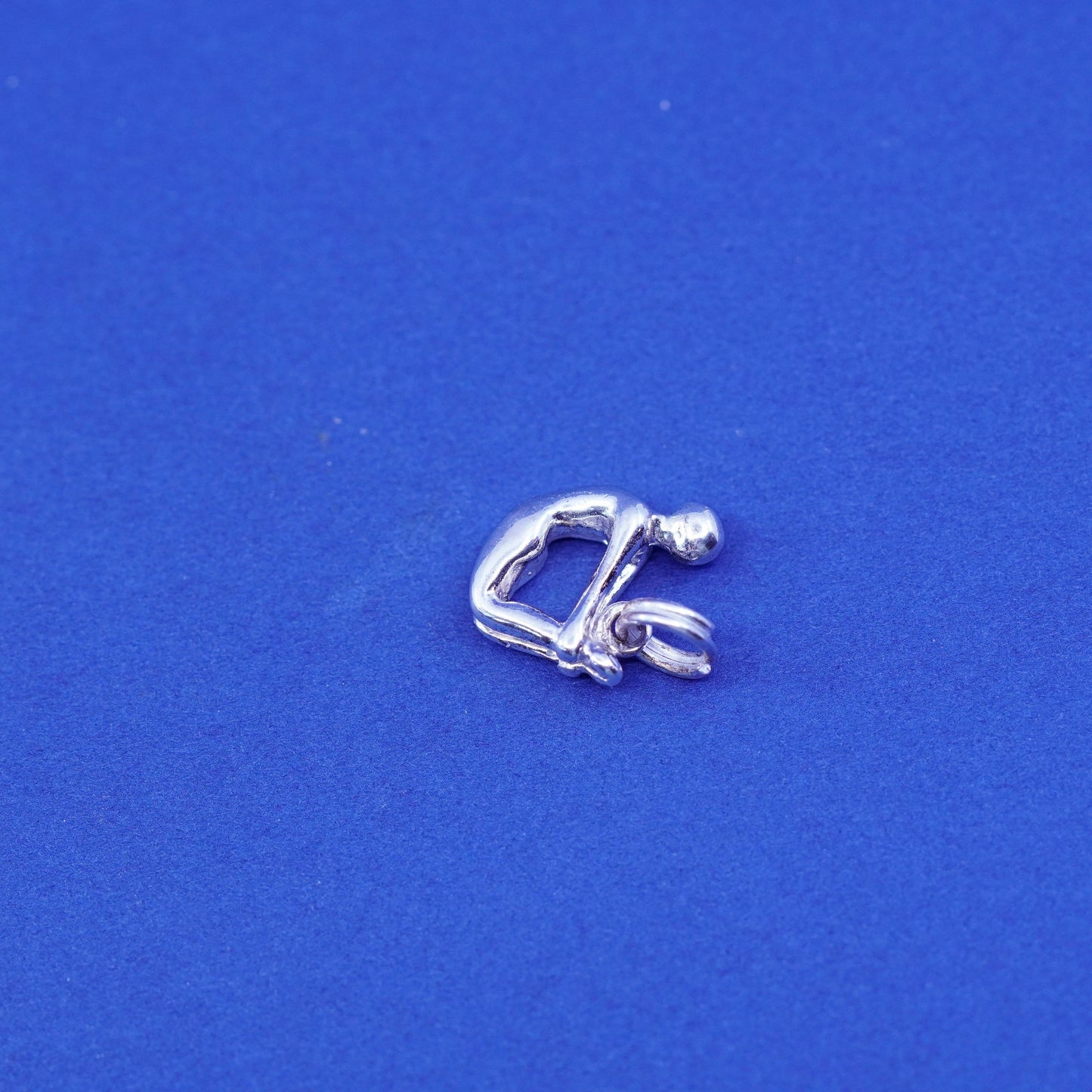 Sterling silver handmade pendant, 925 yoga girl charm