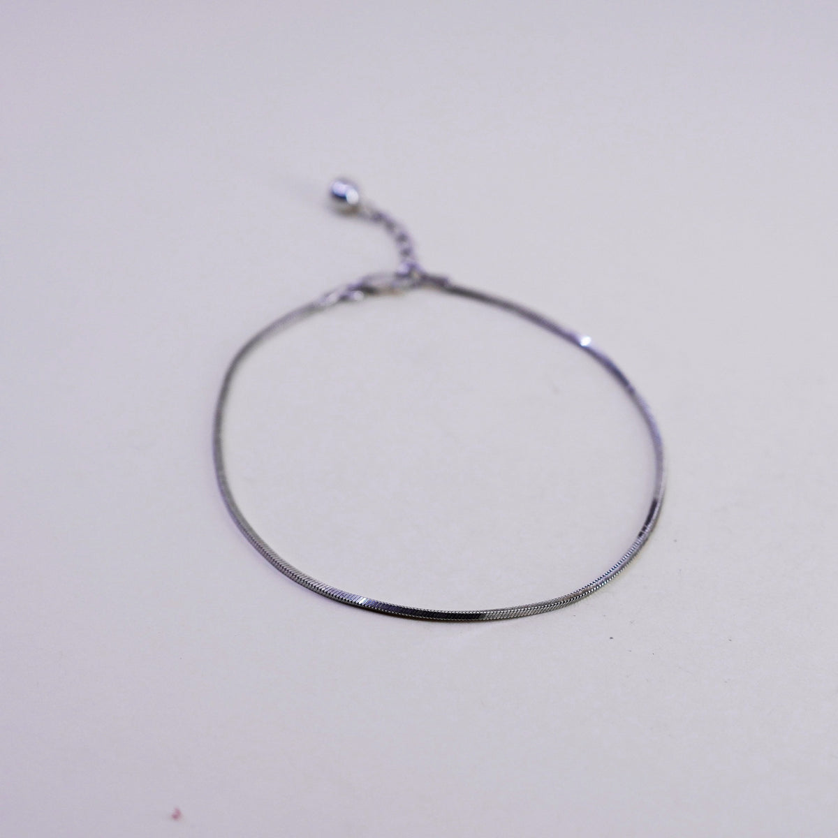9+1”, Vintage Italian sterling silver bracelet, 925 snake anklet