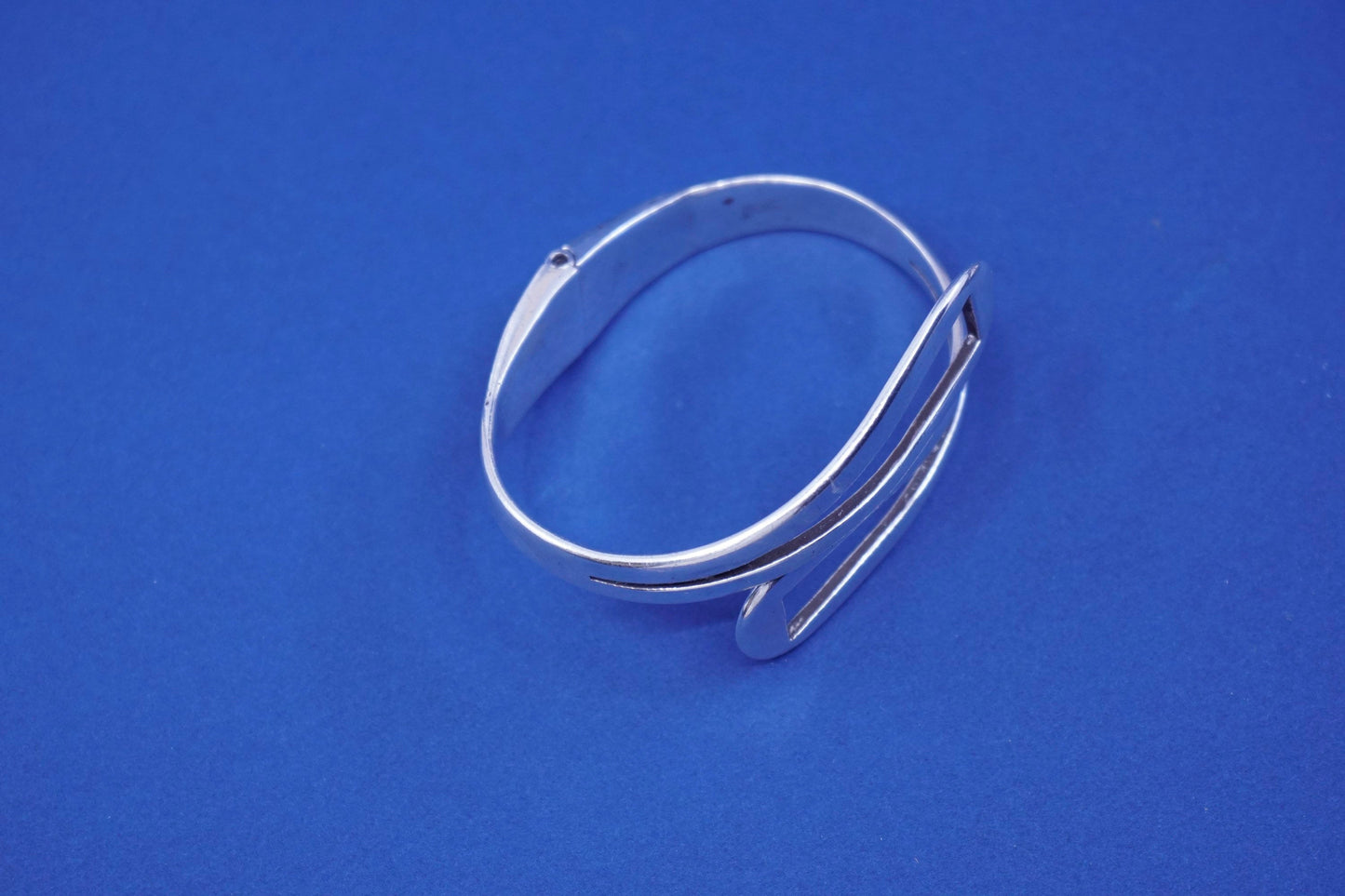 6”, vintage sterling silver handmade bracelet, 925 teardrop wrap bangle