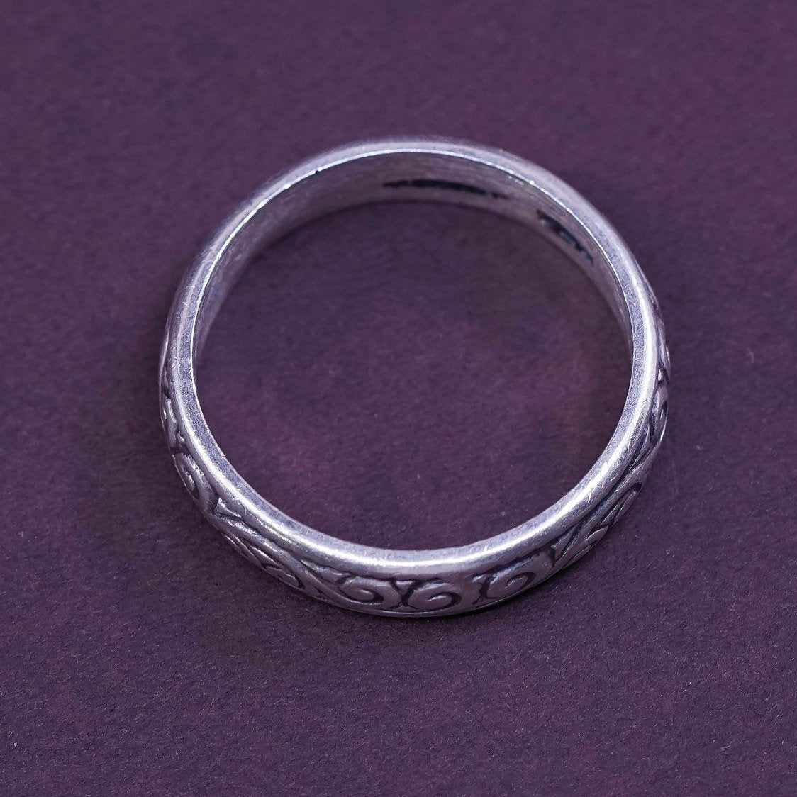sz 9.75, mexico sterling silver handmade 925 statement ring with swirl pattern