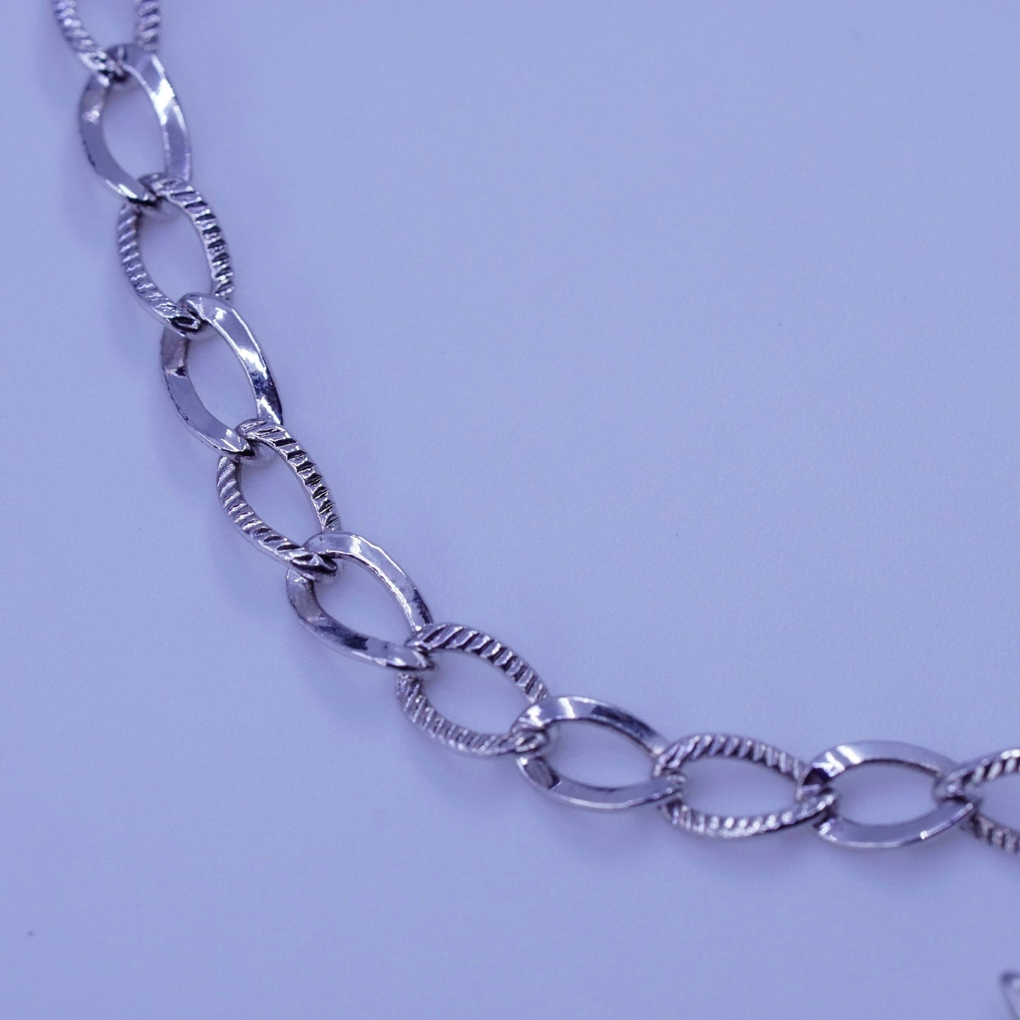 6.75”, Sterling 925 silver handmade bracelet, men’s curb chain with star charm