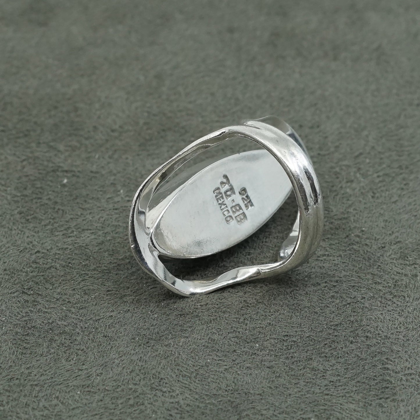 sz 6, Sterling silver handmade ring, 925 w/ turquoise, stamped 925 TD-88 mexico