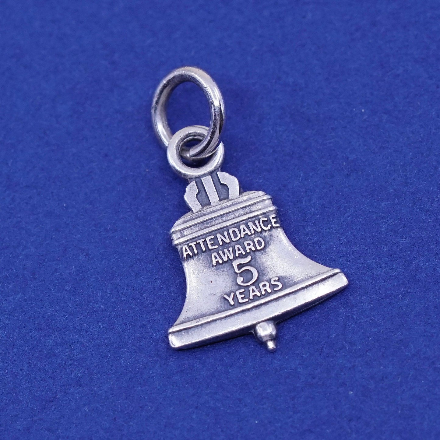 Vintage Sterling silver chime ball, 925 silver bell charm “attendance award
