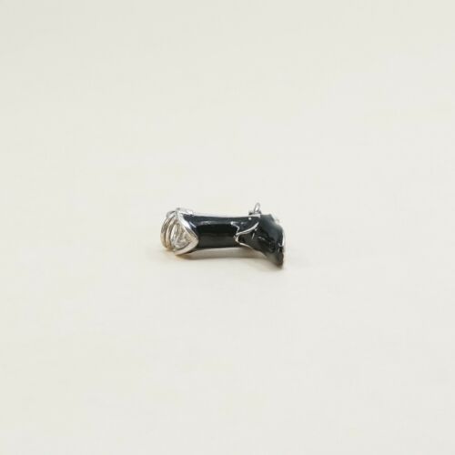 Vintage Sterling Silver Enamel Pendant, Solid 925 Silver Riding Boot Charm