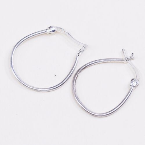 0.75” sterling silver 925 Huggie earrings Hoops, stamped 925