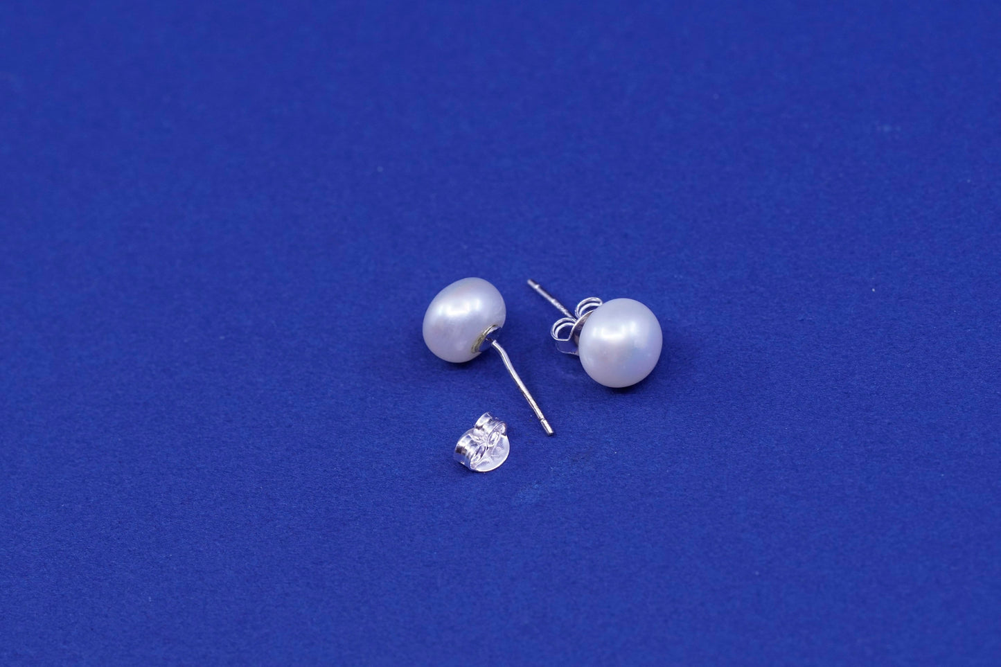 6mm, Sterling 925 silver with freshwater pearl studs earrings