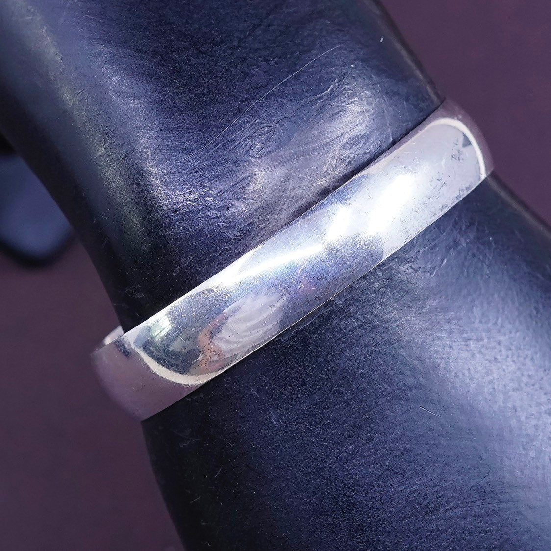 6", antique Southwestern sterling silver handmade bracelet, hammered 925 cuff