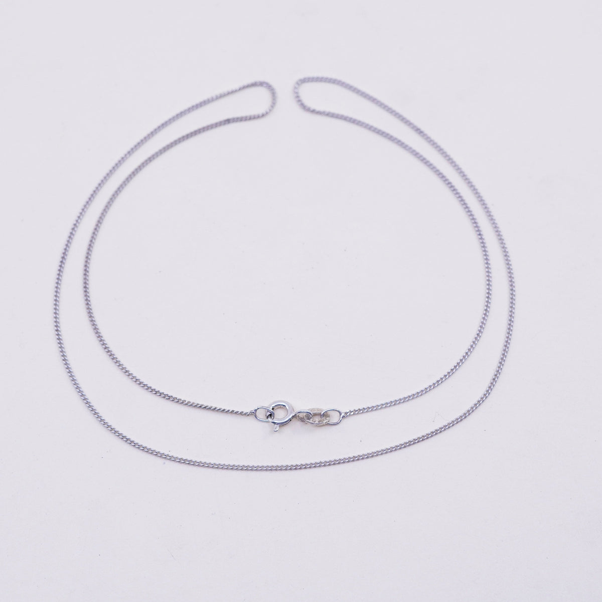 18”, 1mm, italy sterling silver handmade necklace, 925 curb chain