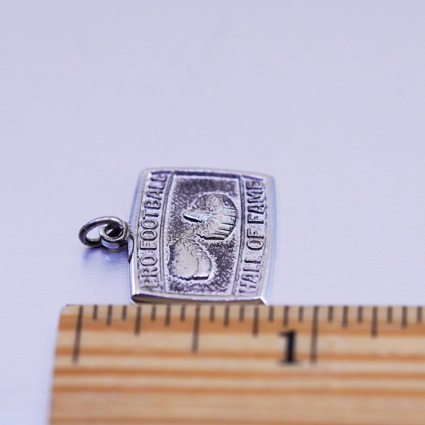 Vintage sterling 925 silver handmade football soccer “hall of fame” pendant