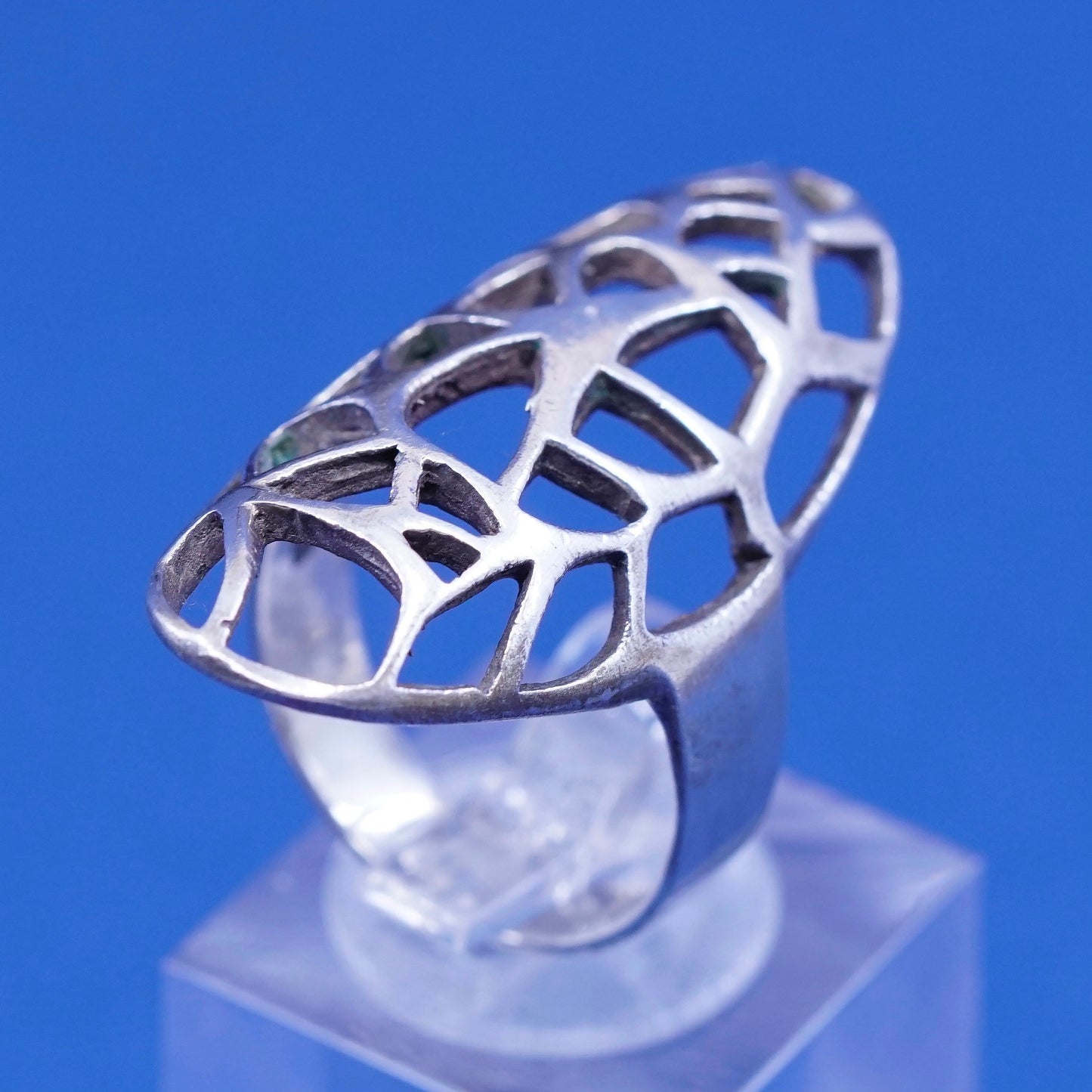 Size 7, vintage Sterling silver handmade ring, 925 filigree band