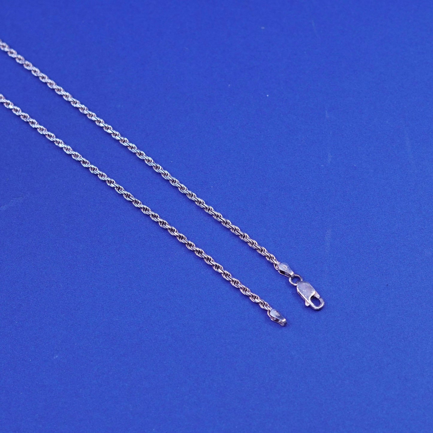 30”, 2mm, vintage JKJ Sterling silver handmade necklace, 925 rope chain