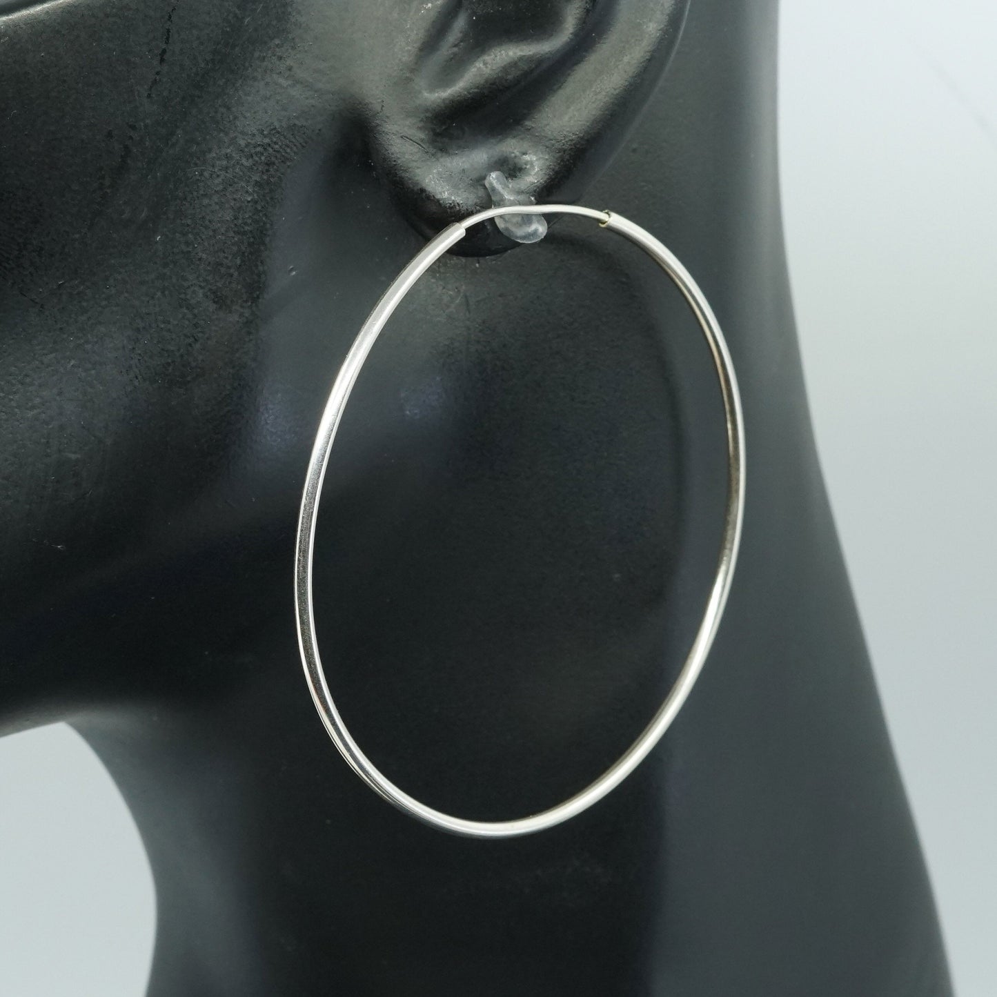 2.25", Sterling silver handmade earrings, 925 hoops