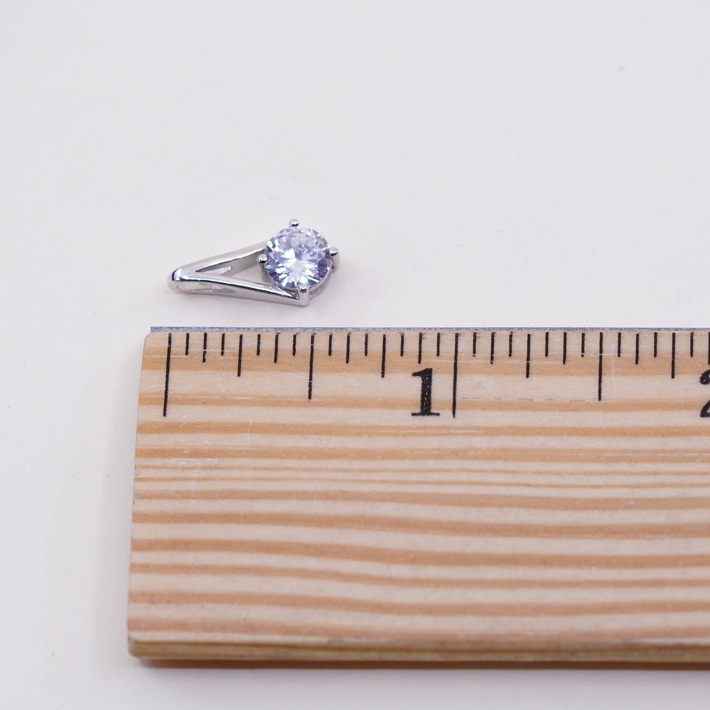 Vintage sterling 925 silver cz crystal pendant