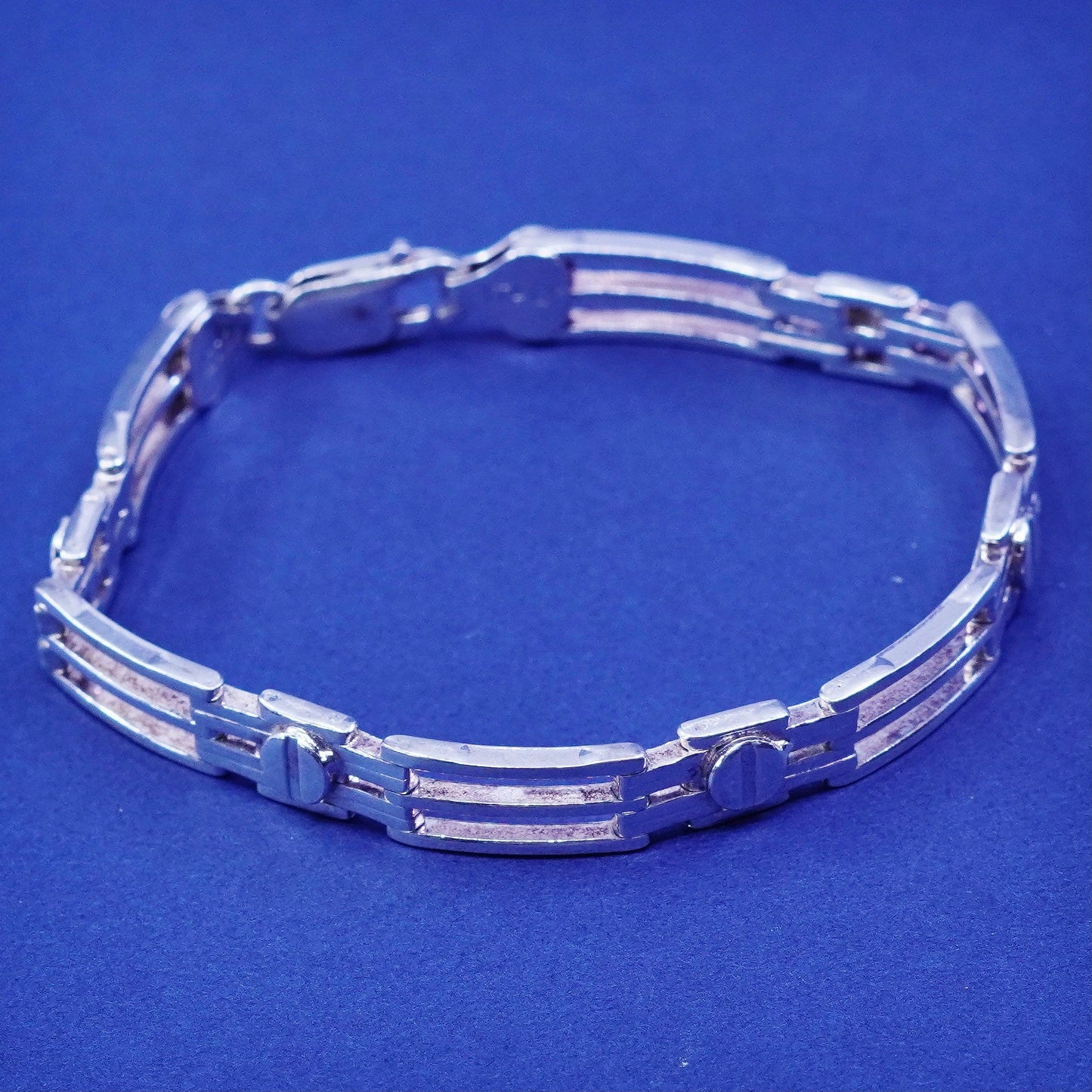 6.75”, vintage Sterling silver bracelet, 925 Binaro Link Bracelet Retired
