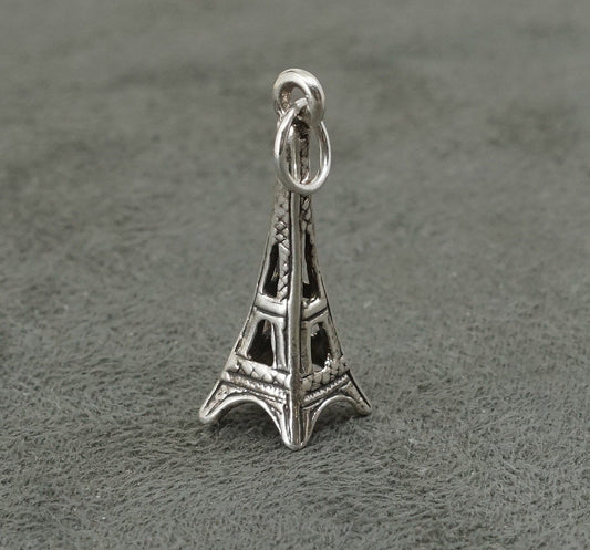 sterling silver handmade tower charm, 925 pendant, Paris tower, Tokyo tower