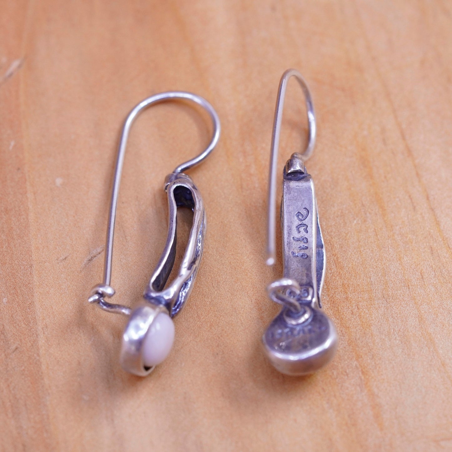 Vintage Israel didae shablool Sterling 925 silver handmade earrings with quartz