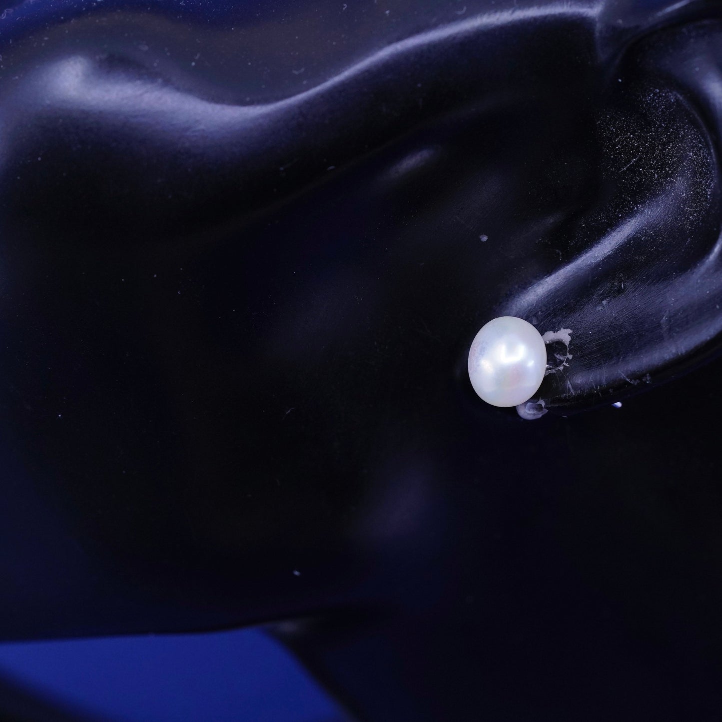 6mm, Sterling 925 silver with freshwater pearl studs earrings