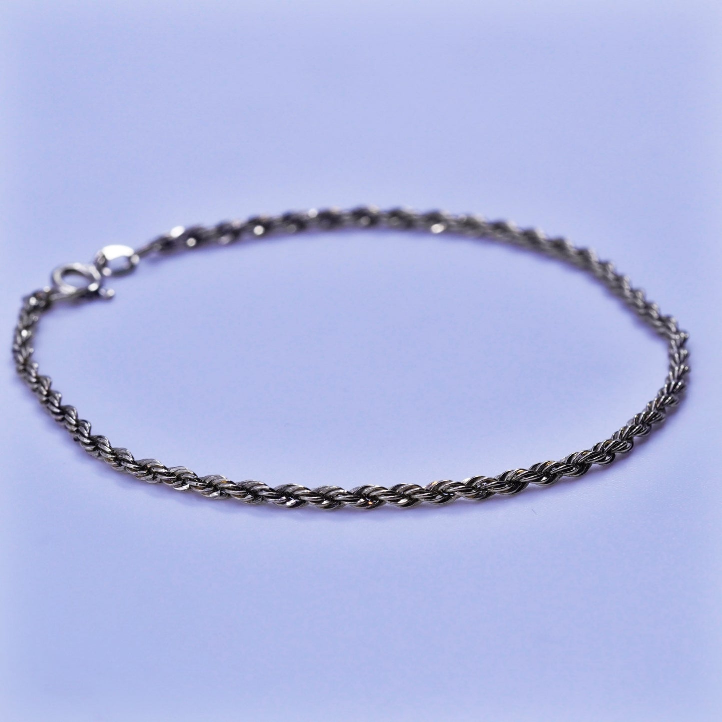 8”, USA danecraft vermeil gold over Sterling 925 silver bracelet, rope chain
