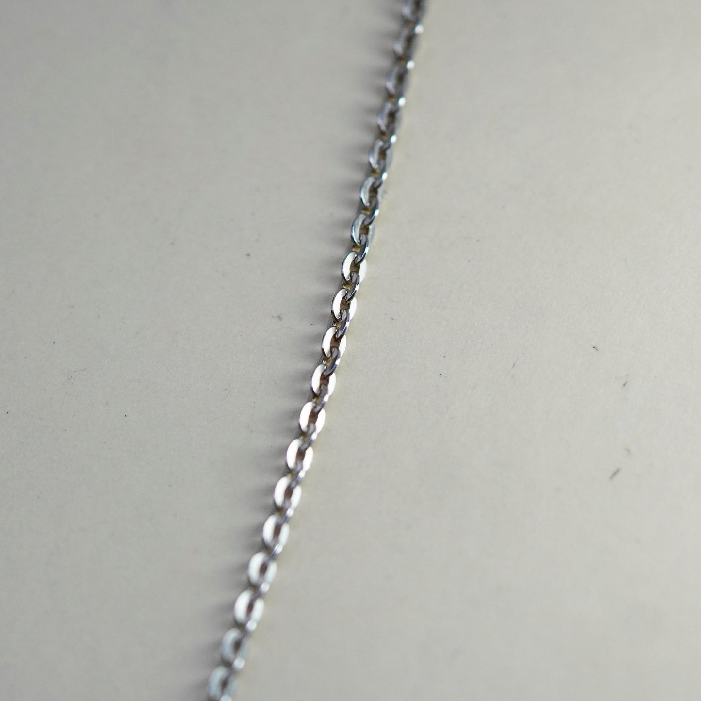 20”, 2mm, Vintage sterling silver flatten circle chain, Italy 925 necklace