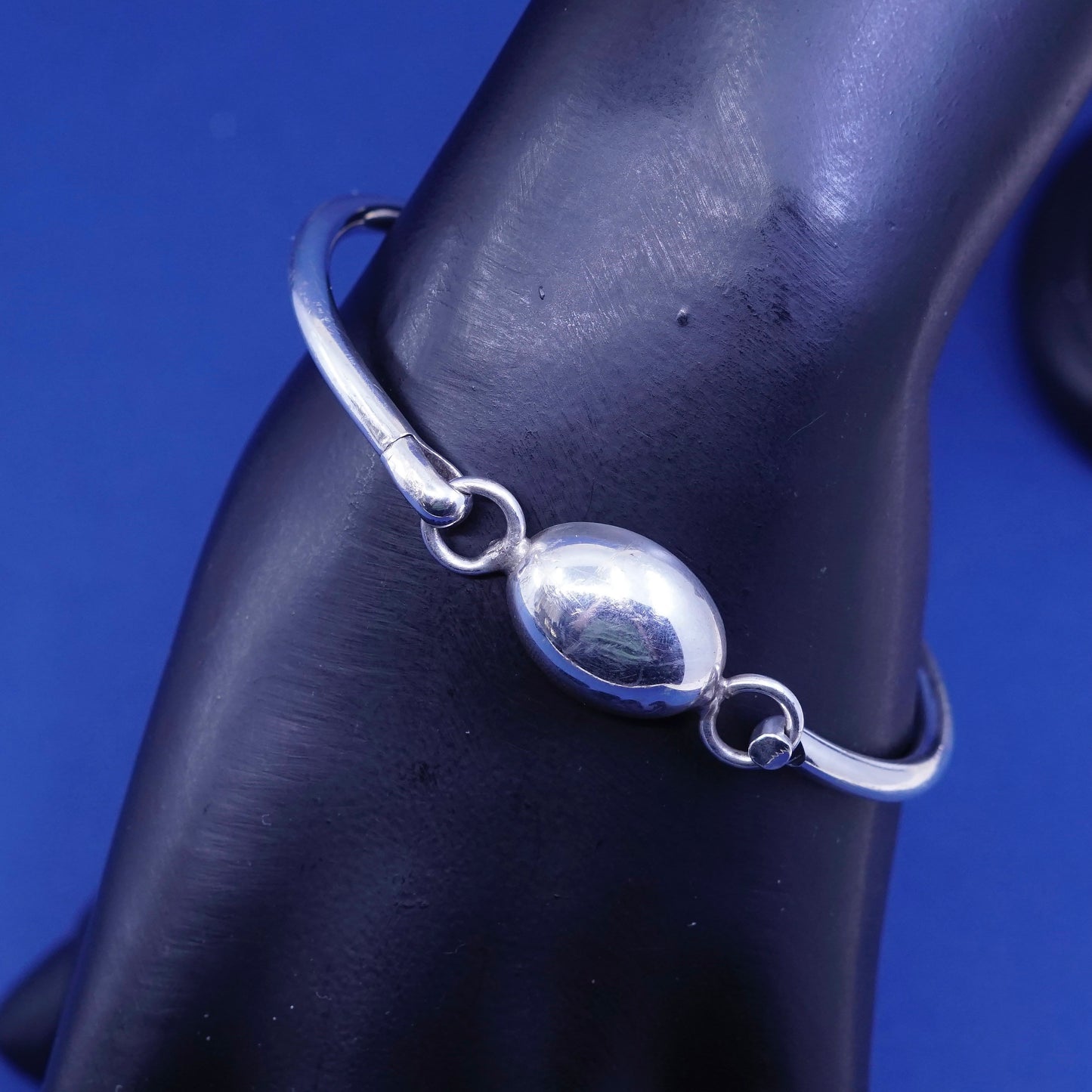 6.75”, vintage Sterling silver handmade bracelet, 925 bangle