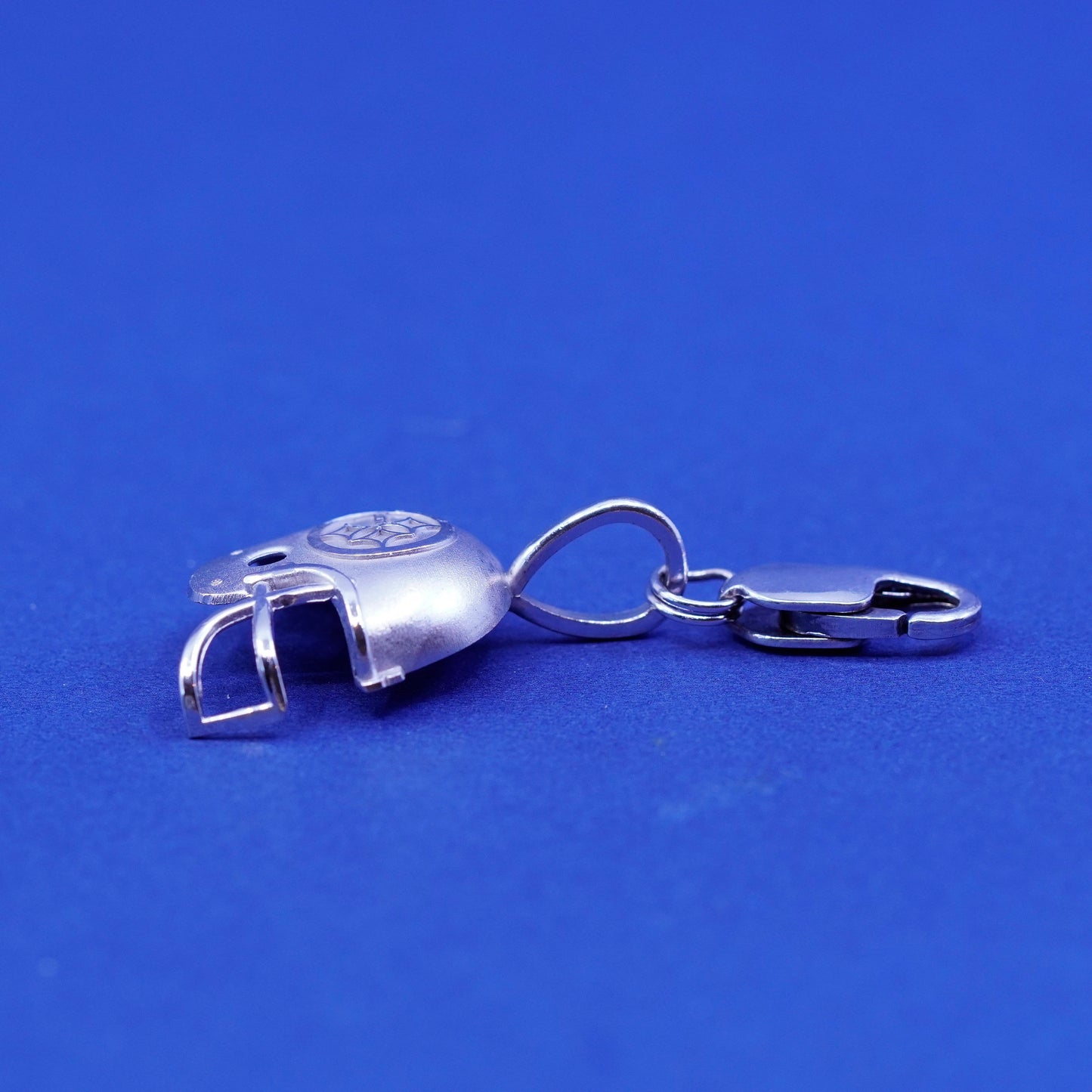 Vintage Sterling silver handmade pendant, 925 football helmet