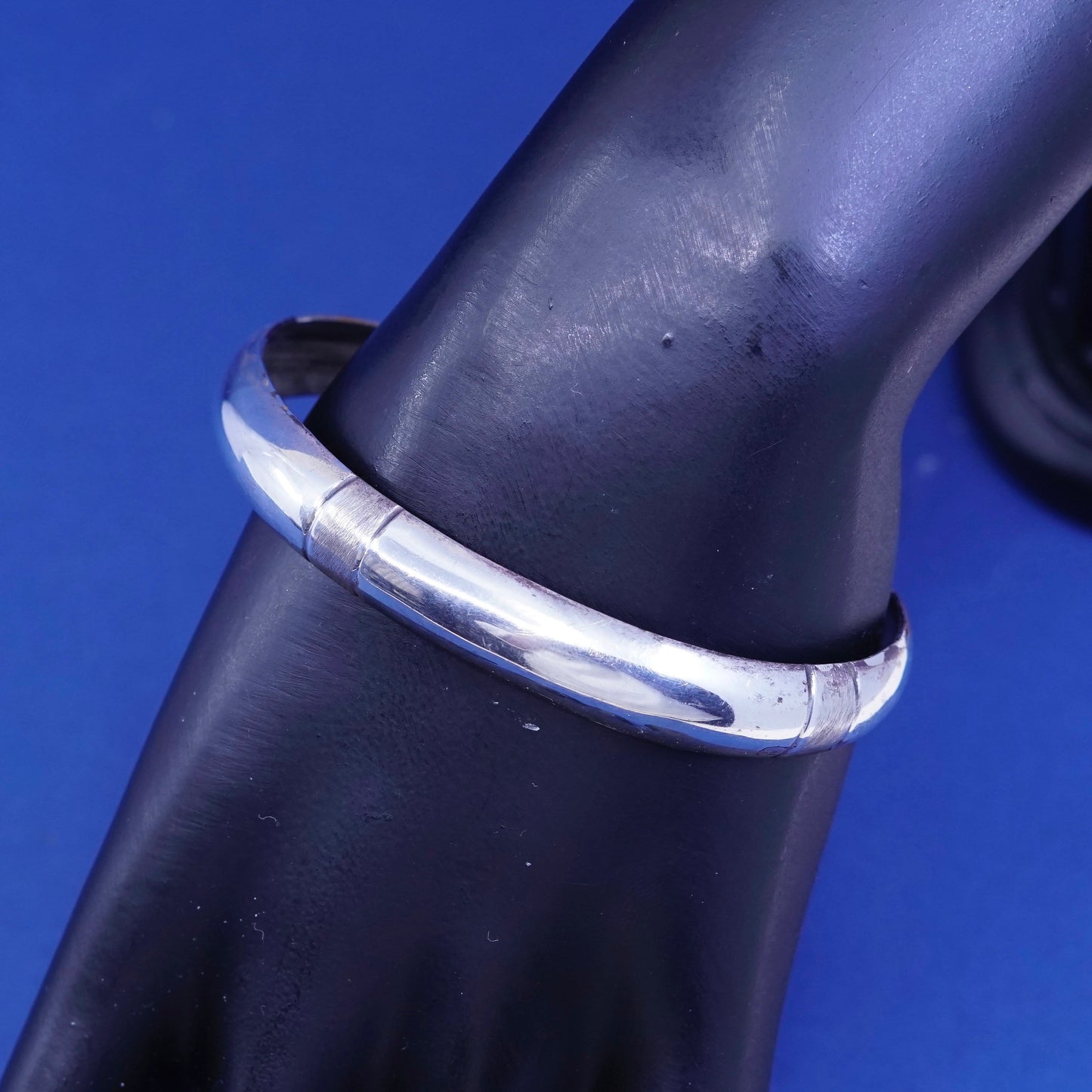 7”, vintage sterling silver handmade bracelet, modern 925 cuff