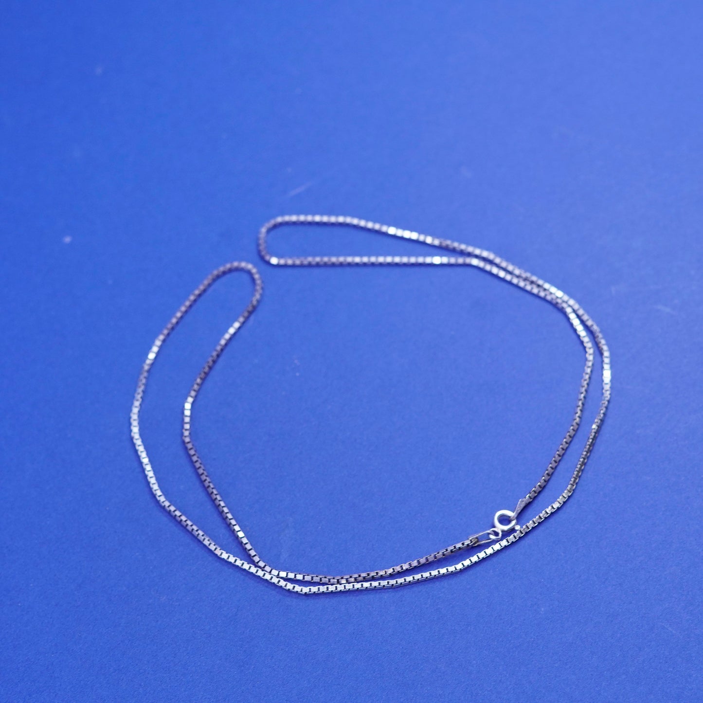 23”, 1mm, vintage danecraft Sterling silver handmade necklace, 925 box chain