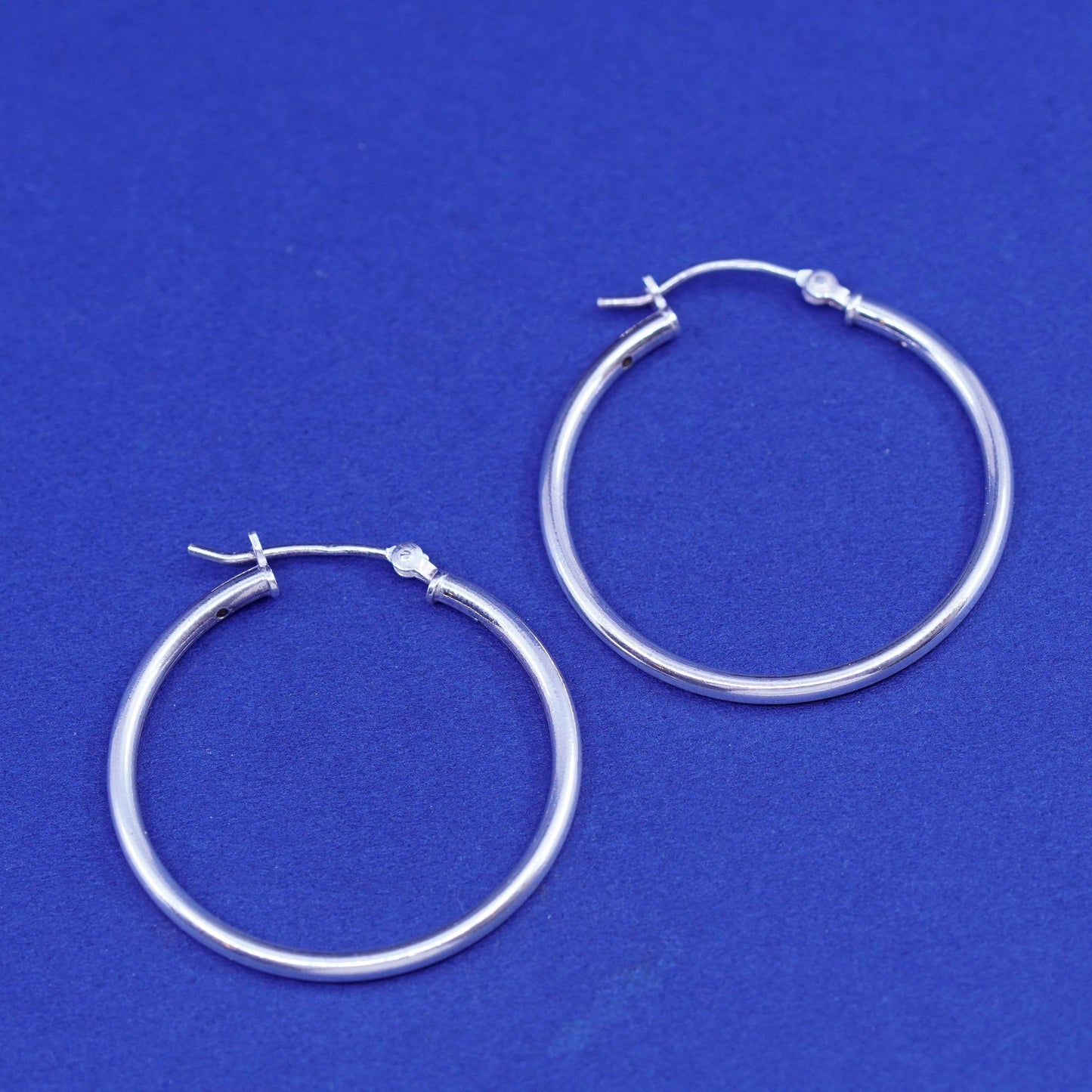 1”, vintage Sterling silver handmade earrings, 925 hoops