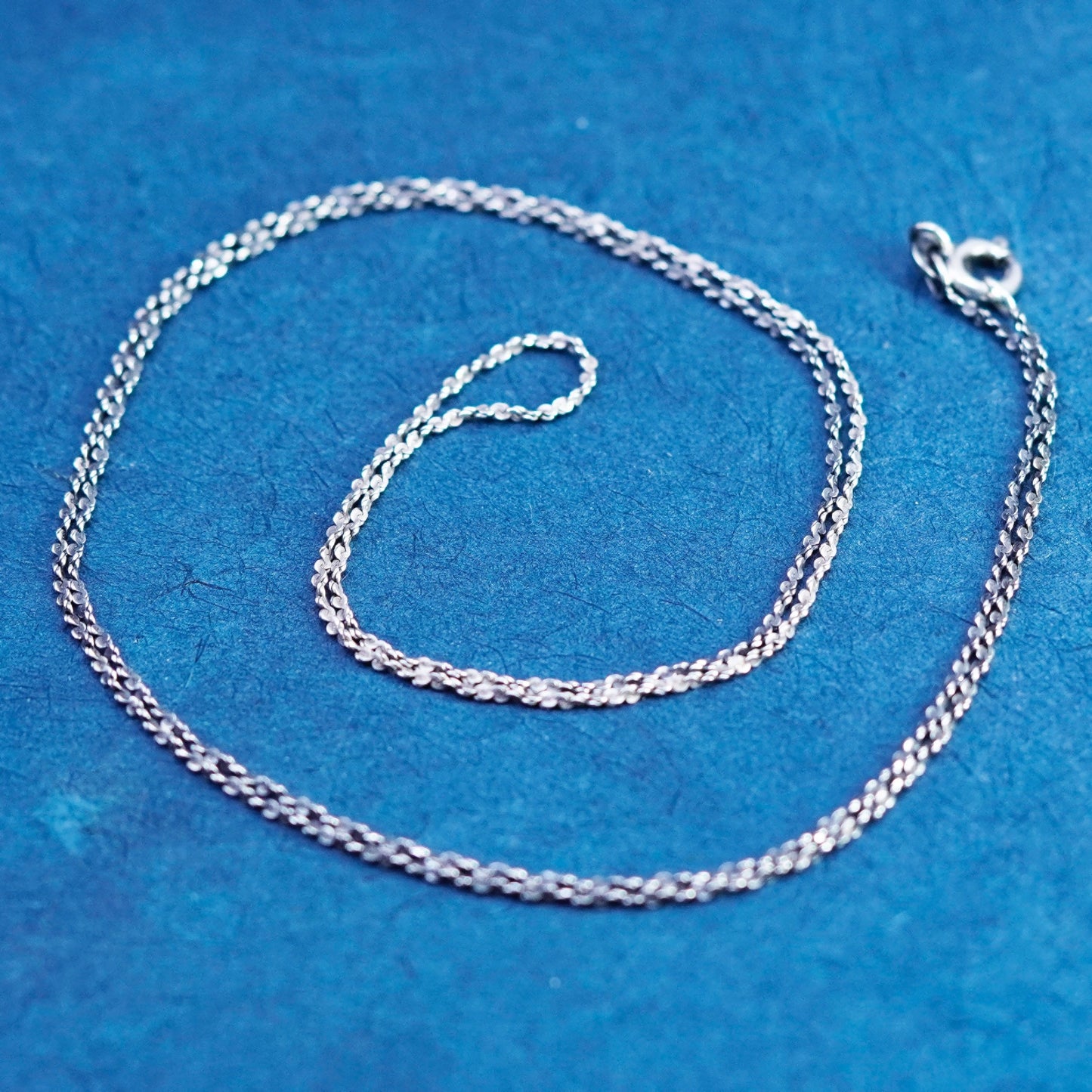 24”, 1mm, Sterling silver handmade necklace, 925 twisted S link chain