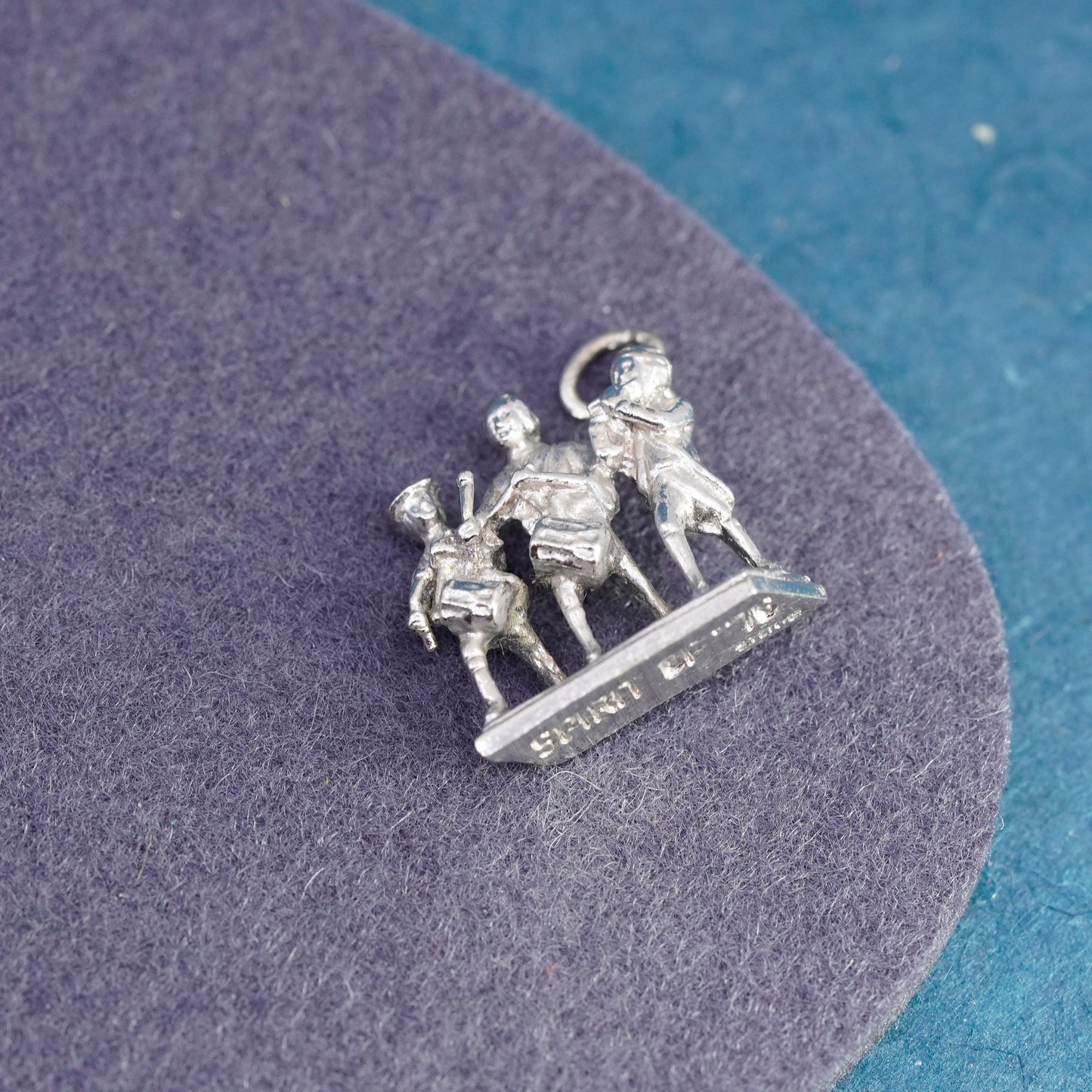 Vintage Sterling silver handmade pendant, 925 Spirit of ‘76 charm