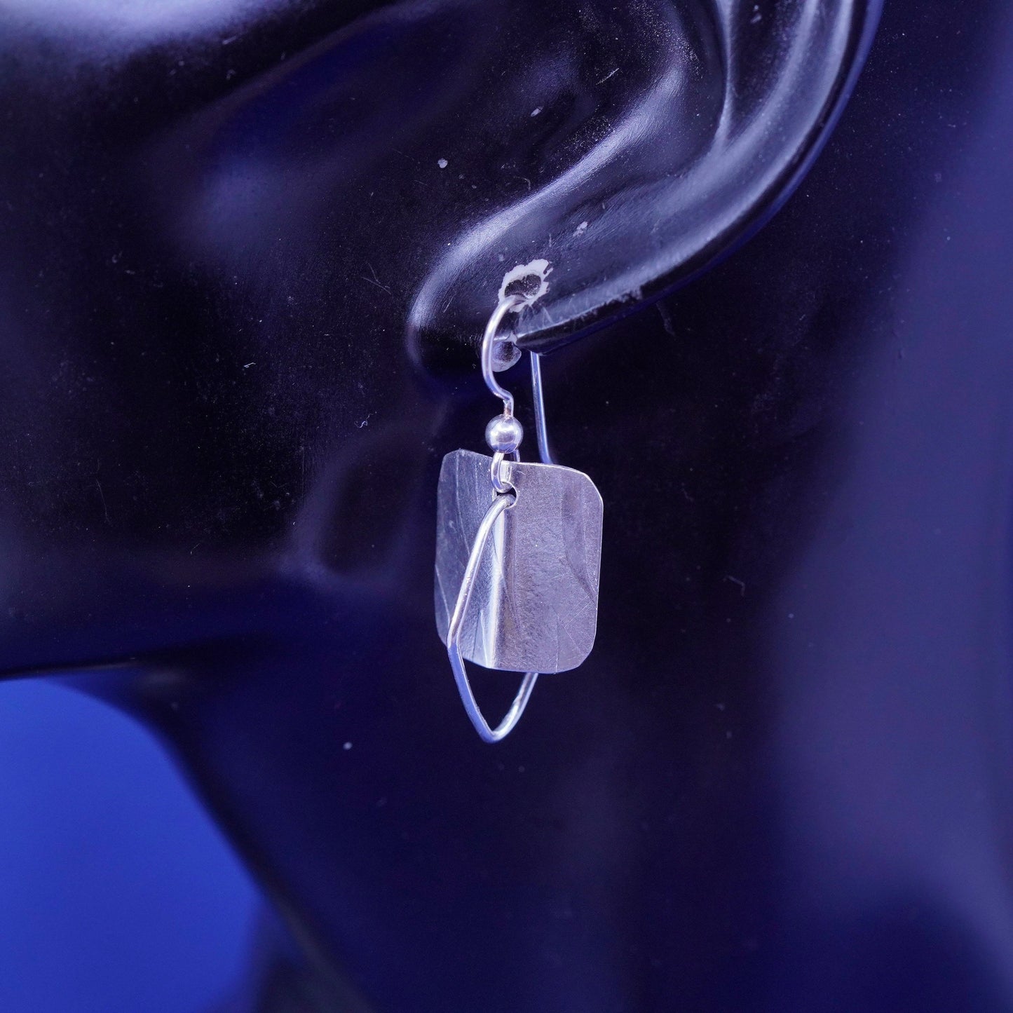 Vintage sterling silver handmade earrings, 925 tag drops