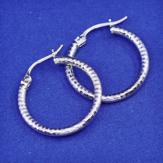0.75”, vintage vermeil gold over Sterling silver hoop earrings italy 925 huggie
