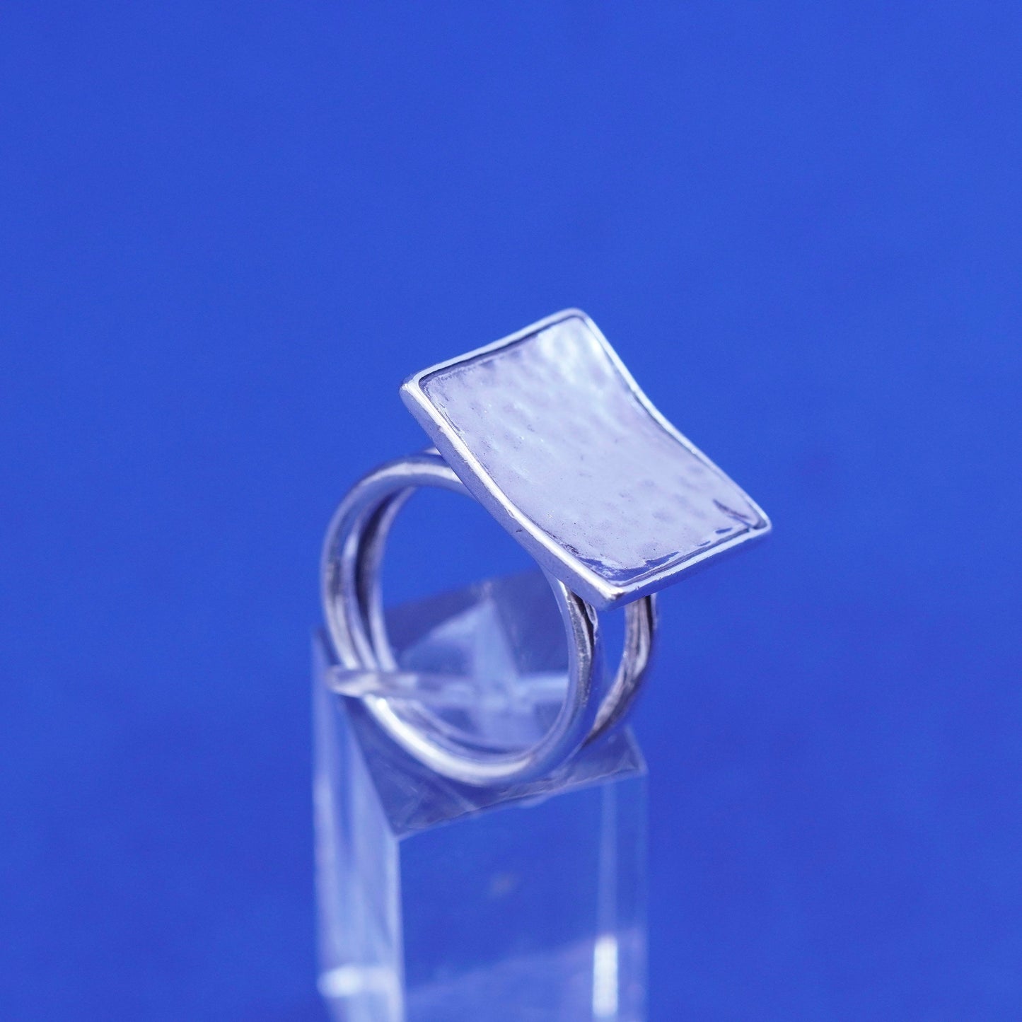 Size 9, vintage silpada Sterling silver handmade ring, hammered 925 square Ring