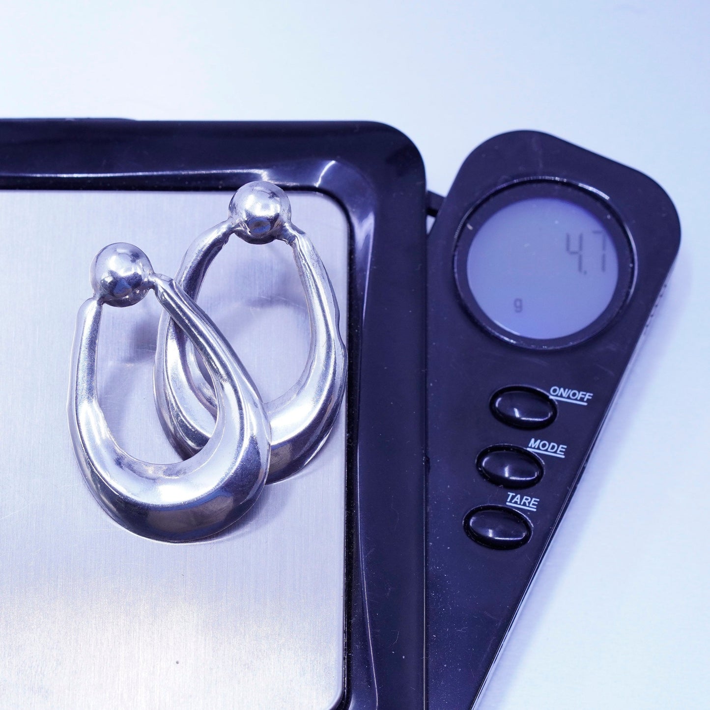 Vintage Sterling 925 silver handmade teardrop earrings