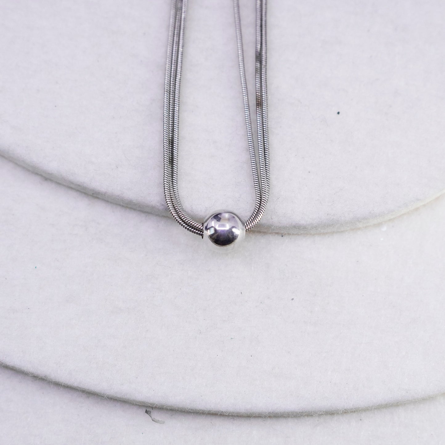 16”, Silpada Sterling 925 silver multi strands snake necklace with bead pendant