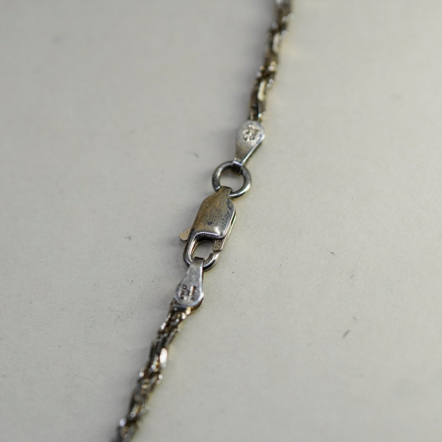 18”, 2mm, vintage Sterling silver necklace, 925 twisted rope chain
