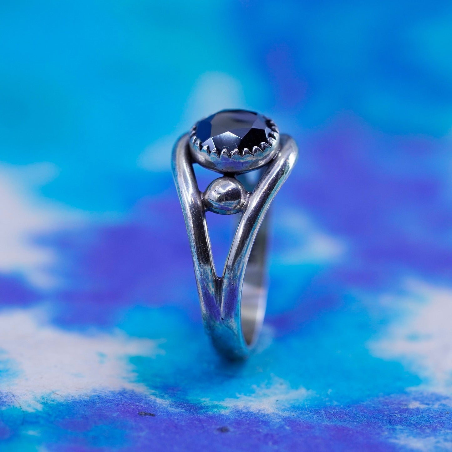 Size 6.5, Wheeler Jewelry Co Sterling 925 silver ring hematite, Native American