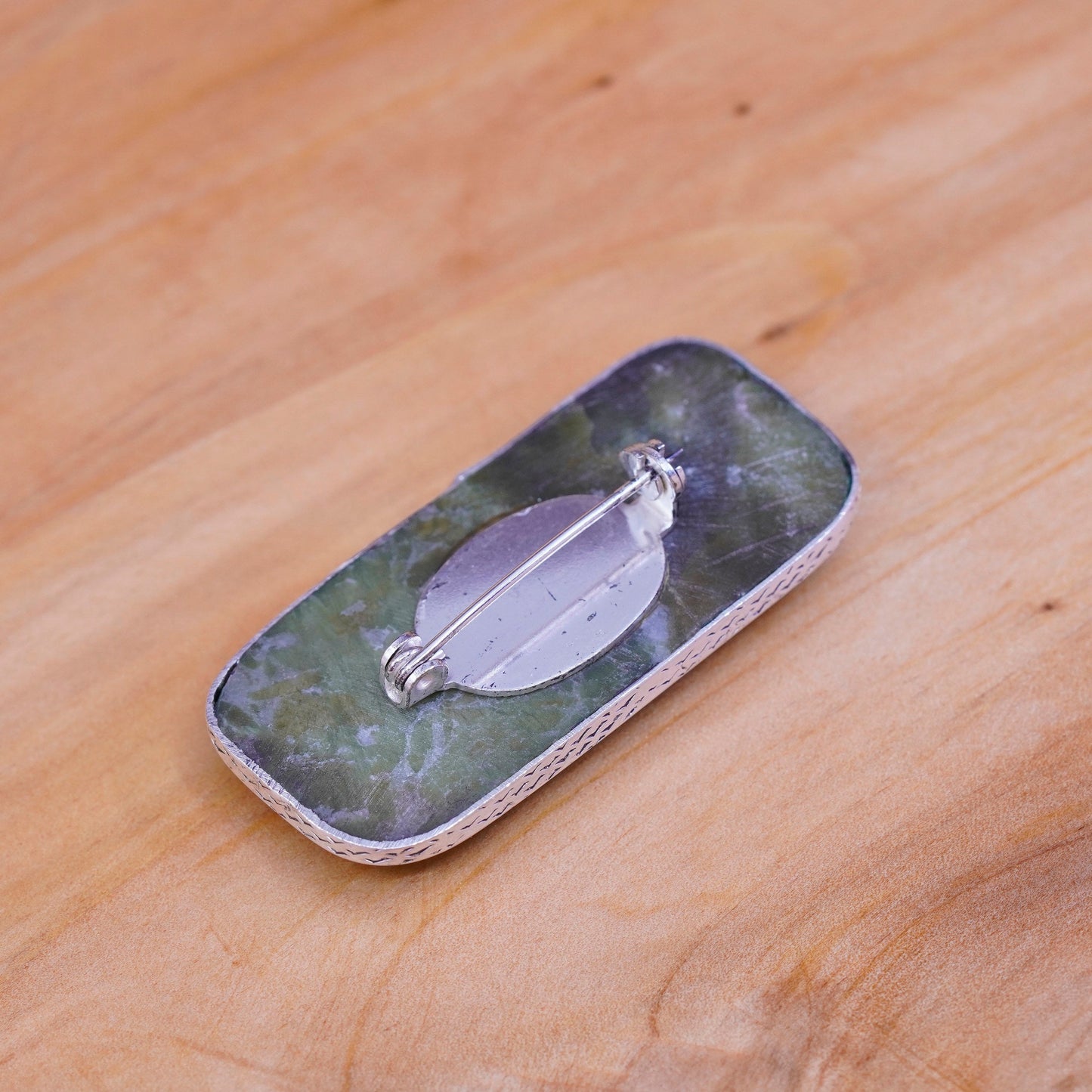 Vintage handmade sterling 925 silver with green agate