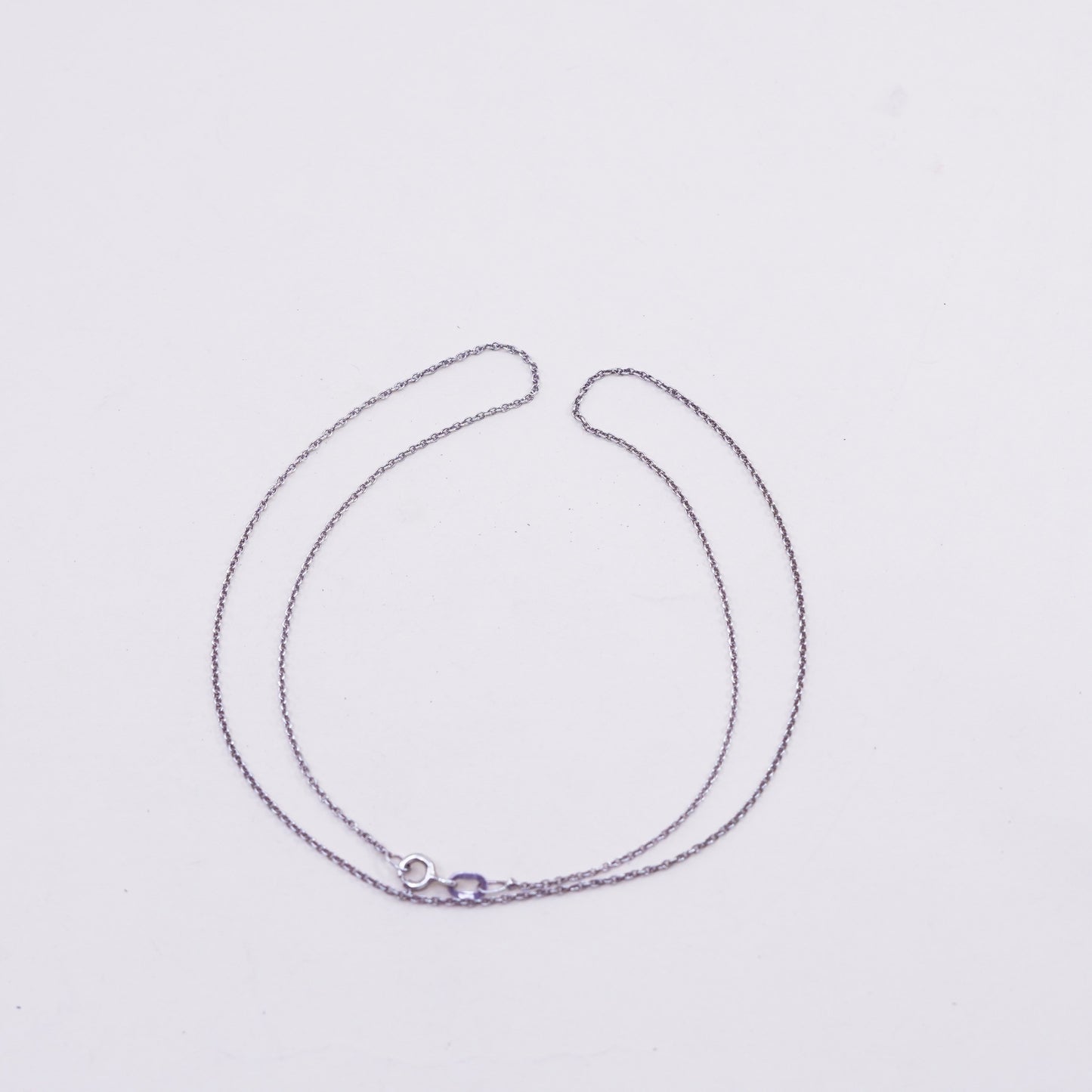 18”, 1mm, Vintage sterling silver Italy 925 s link chain, necklace