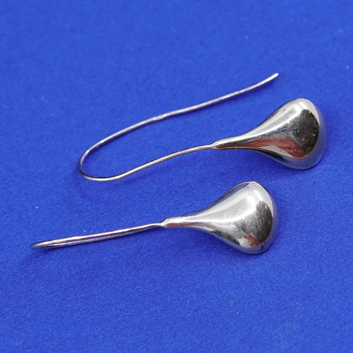 Vintage vermeil gold over sterling silver handmade earrings, 925 teardrop drops