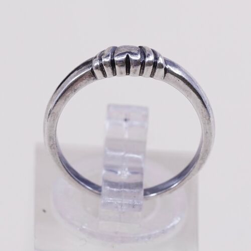 Sz 5.75, Vtg Mexico Sterling Silver Handmade Ring, 925 Silver Band W/ Heart