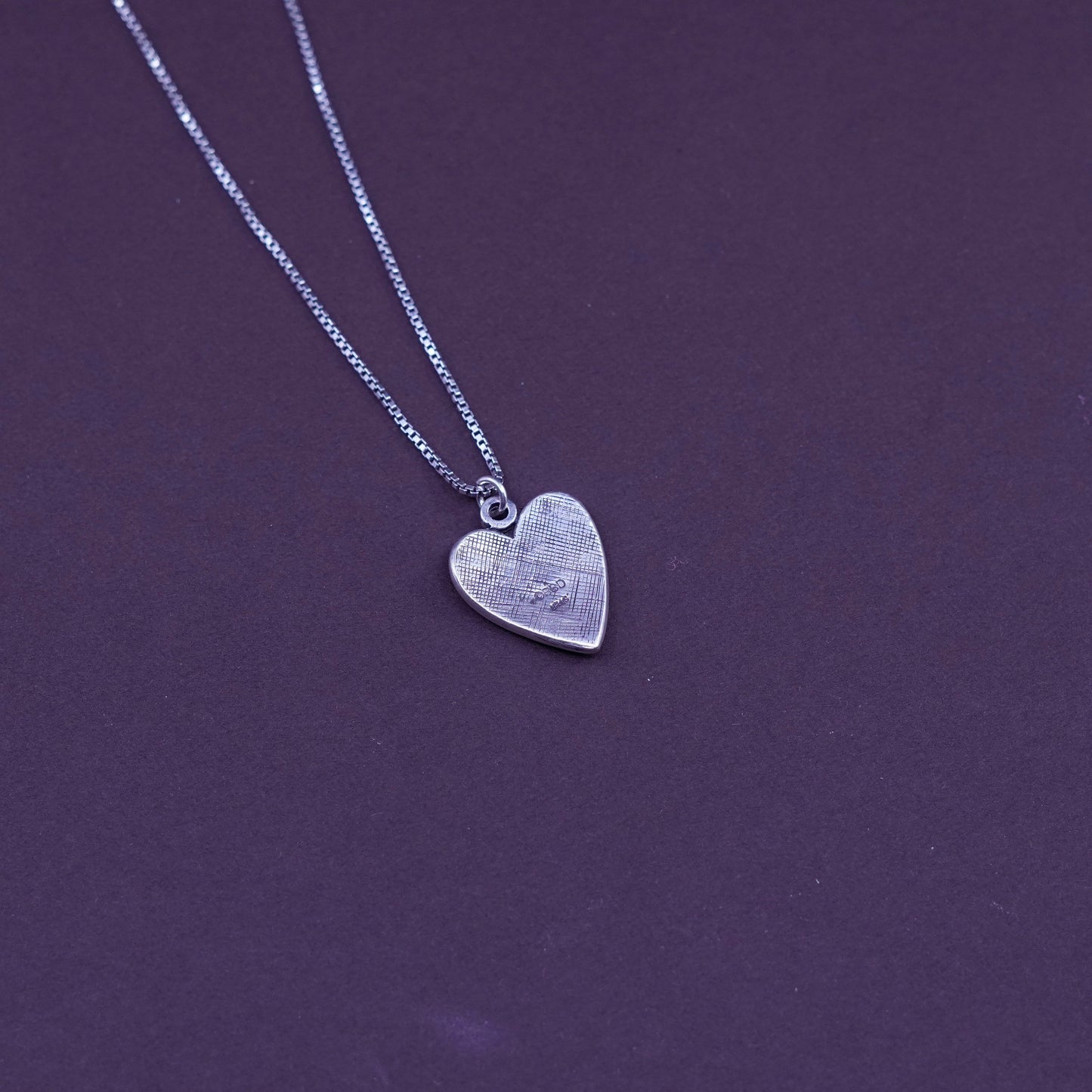 18”, VTG BSD Bob Siemon Sterling 925 Silver chain necklace heart cross pendant